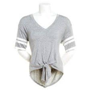 💜 Varsity Tie-Front Stripe Top